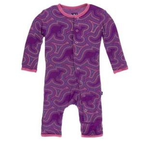 KICKEE PANTS PINK KANGAROO PRINT ROMPER